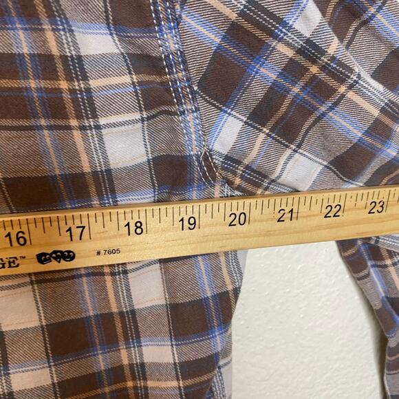 Gray Saks Fifth Avenue Mens Cotton Plaid Button Down Size Large - Picture 7 of 8